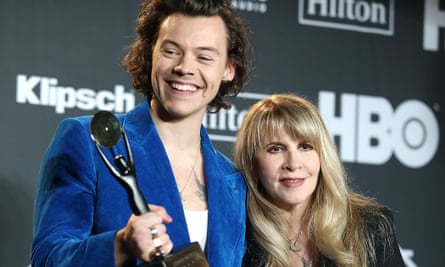 Harry Styles and Stevie Nicks arrive at the Rock and Roll Hall of Fame induction ceremony, New York City, 29 March 2019