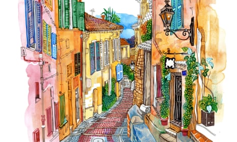 Rue Longue in Menton, France. Illustration: Hennie Haworth