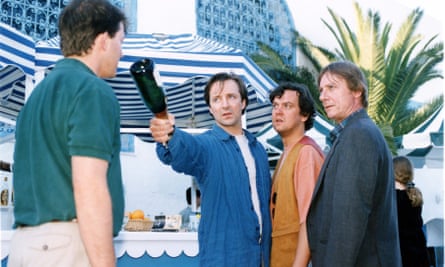 Between the Lines, 1994, starring Neil Pearson, second left, with Hamish McColl, Richard McCabe and Tom Georgeson, and directed by Roy Battersby.