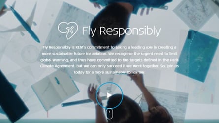 A screenshot from KLM’s Fly Responsibly campaign.