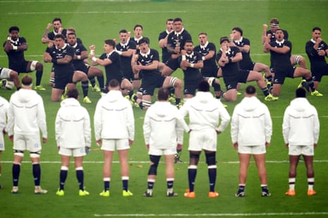 New Zealand players perform a Haka.