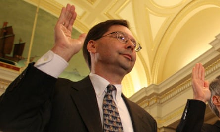 Hans von Spakovsky swears in before a hearing on Capitol Hill in Washington DC in June 2007.