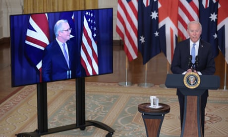 President Joe Biden speaks on the new partnership