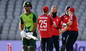 Ali celebrates his wicket.