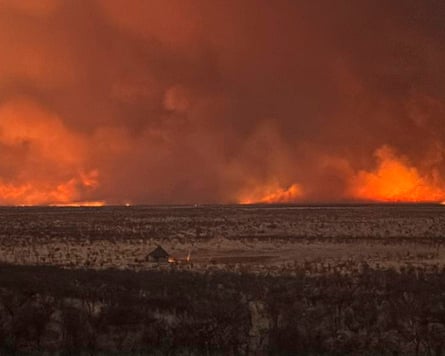 Large wildfire seen from a distance