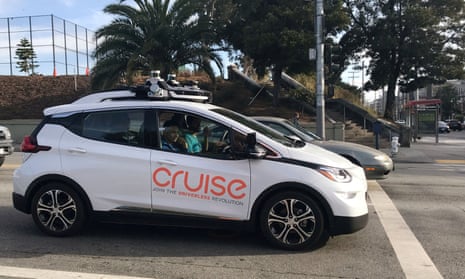A Cruise self-driving car outside the company’s headquarters in San Francisco.