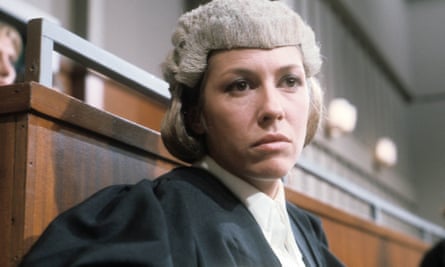 Myra Frances as the barrister Valerie Scott in the ITV series Crown Court, 1976.