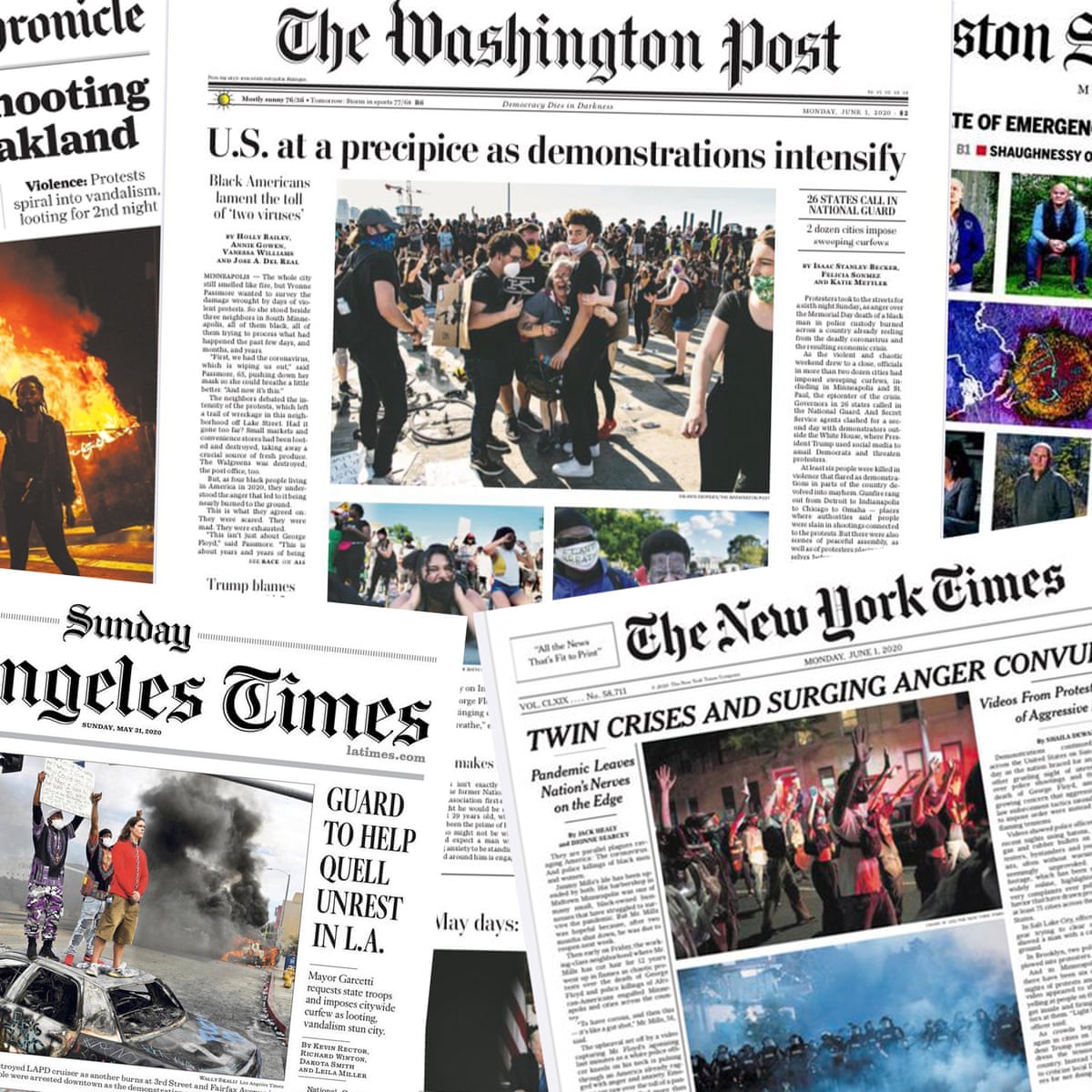 Rage And Anguish How The Us Papers Have Covered The George Floyd Protests Us News The Guardian