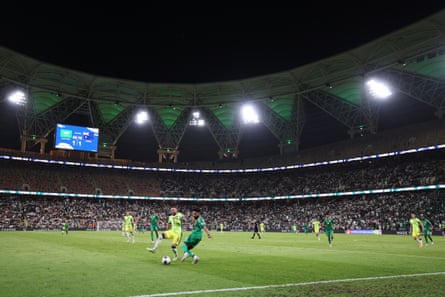 The Socceroos play Saudi Arabia