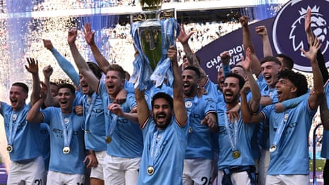 'What we have done is something extraordinary': Man City lift Premier League trophy – video