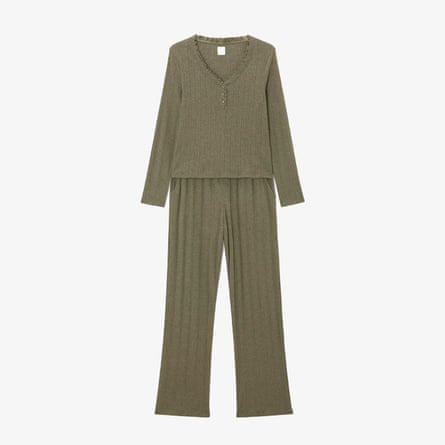 John Lewis Pointelle Knit Long Pyjama Set