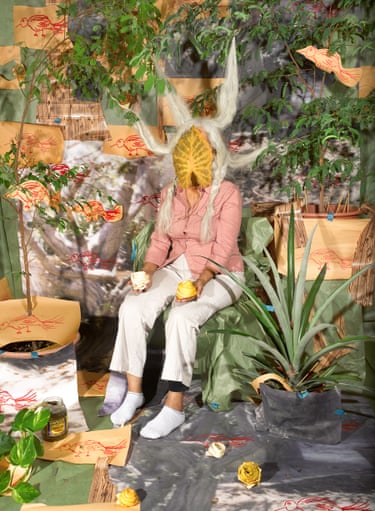 A woman sitting down