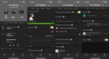 O aplicativo Headphones Connect para fones de ouvido Sony WF-1000XM5.