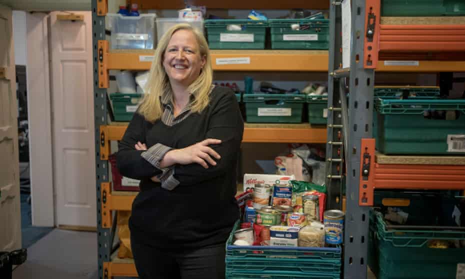 Emma Revie, the new chief executive of the Trussell Trust, at Westminster food bank in central London.