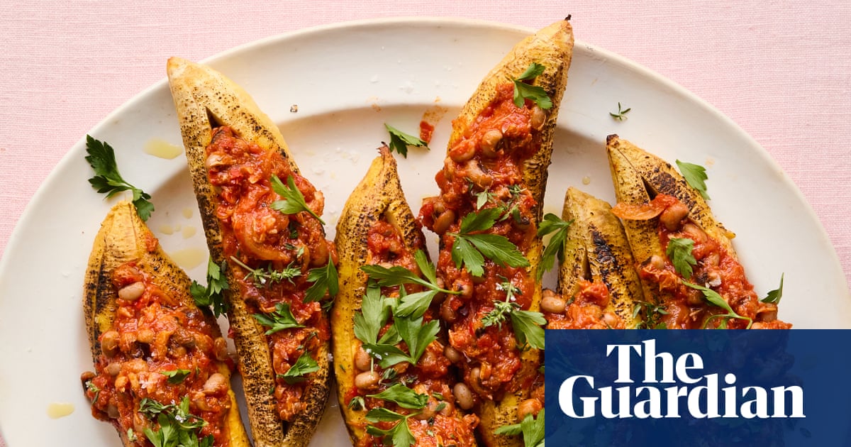 West African sunshine dishes: Toyo Odetunde’s chicken yassa pot pie and stuffed plantain boats – recipes