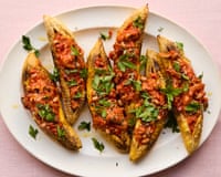 plantain boats stuffed with beans
