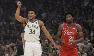 Giannis Antetokounmpo during the Bucks’ victory over the 76ers last month. They have a strong record against the best teams in the league