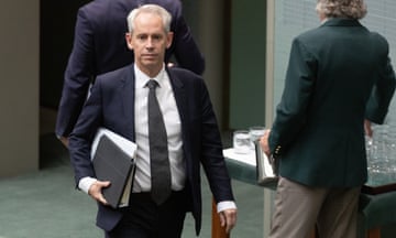 Immigration minister Andrew Giles arrives for question time at Parliament House in Canberra on Monday.