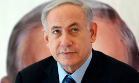 Binyamin Netanyahu at a news conference in the West Bank Jewish settlement of Ma’ale Adumim