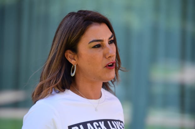 Greens Senator Lidia Thorpe at a press conference at Parliament House in Canberra
