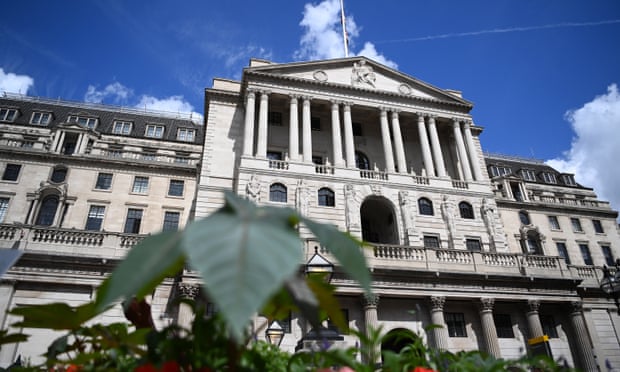 A general view on the Bank of England in London, Britain, 4 August 2022.
