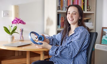 ‘I’d never thought about how our incessant use of headphones shields us from reality’: Ella Glover at home with her headphones.
