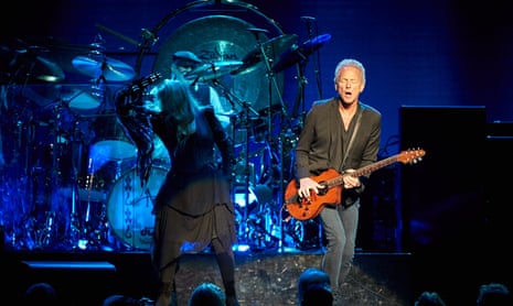 Stevie Nicks, Mick Fleetwood and Lindsey Buckingham on stage in Sydney.