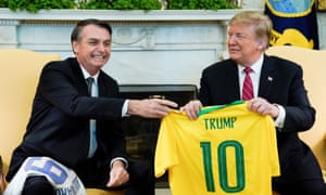 Brazil’s Jair Bolsonaro at the White House with Donald Trump.