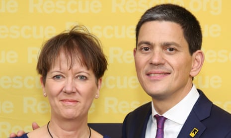 David Miliband with his wife, Louise Shackelton.