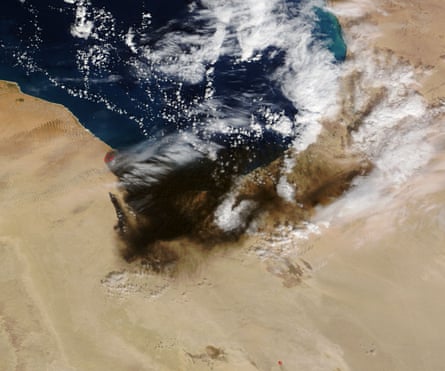 After battles in Libya on  4–6 January, several fires were observed at oil production and storage facilities near Sidra