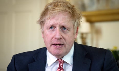 Boris Johnson delivers a TV address after returning to Downing Street after being discharged from St Thomas’ hospital in central London