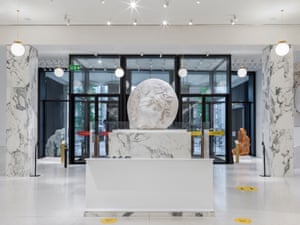 Emma Gibson's Quicksand sculptures are of minuscule grains of sand transformed into megalithic forms. Here one is displayed at Selfridges in London.