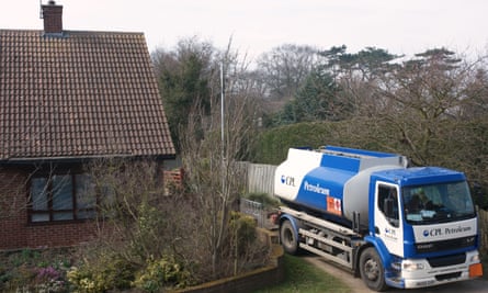 Heating oil delivered to a rural home in Suffolk