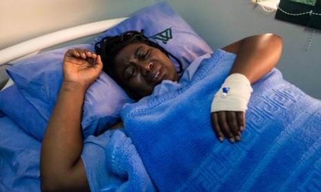 Joana Mamombe, one of three women who say they were tortured and sexually assaulted by the security forces, in hospital in Harare