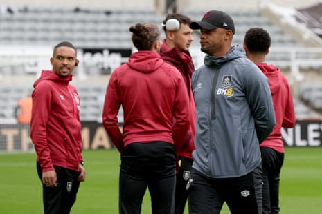 Vincent Kompany and his Burnley players enjoy a stroll on the St James’ Park pitch ahead of their match against Newcastle.