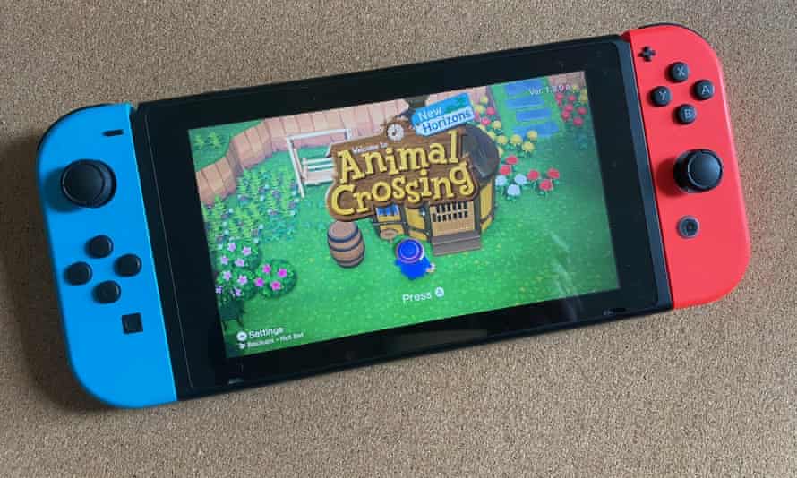 Nintendo Switch showing Animal Crossing home screen