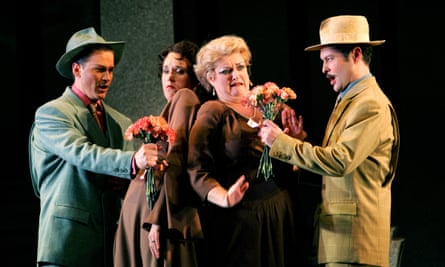 Gregory Turay, Anne Marie Gibbons, Cara O’Sullivan and Mark Stone in a 2005 production of the opera at the Coliseum.