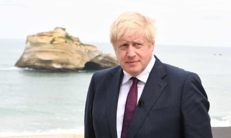 Boris Johnson at the G7 summit in Biarritz, France. 