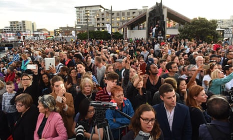 A large crowd gathered on Wellington's waterfront