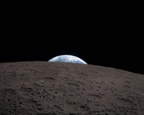earth viewed from behind the moon