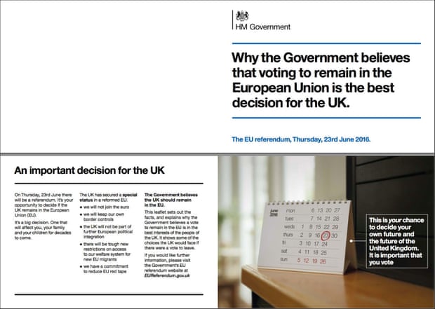 Pages from the government produced leaflet.