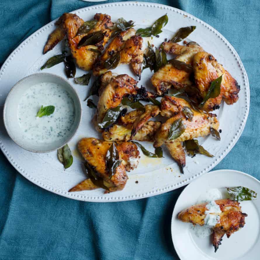 Spiced wings with garlic butter.