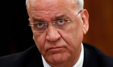 Saeb Erekat, pictured in 2017, was a senior adviser to the Palestinian president, Mahmoud Abbas.