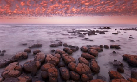 Stromatolites at dawn, Shark Bay, Western Australia. Up until now these 3.5bn-year-old fossils were thought to be the oldest.