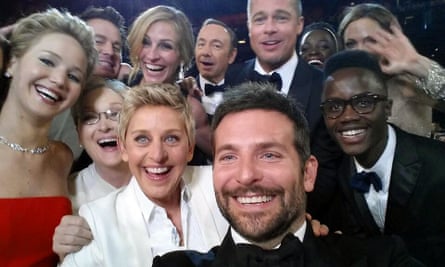 Just a normal bunch of mates hanging out … Ellen’s selfie.