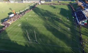 An aerial view of a Christchurch boys’ high match.
