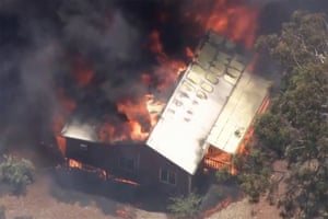 A Wooroloo home goes up in flames