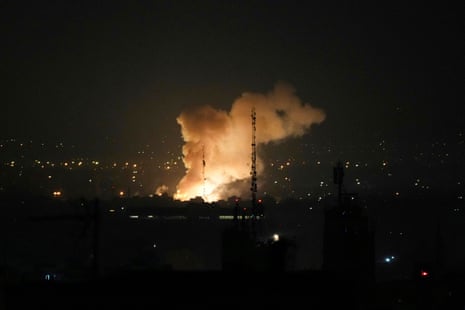Smoke rises up after an explosion in Tehran, Iran.
