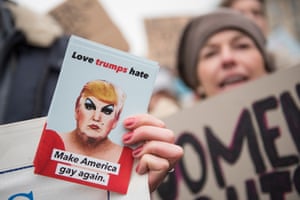 Prostesters in front of Brandenburg Gate in Berlin, Germany