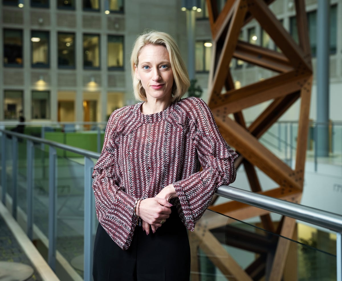 Claire Waxman dressed in a striped top.